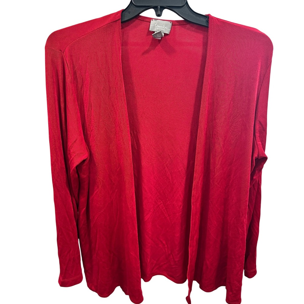 Annie Griffin Open-Front Red Women’s Cardigan